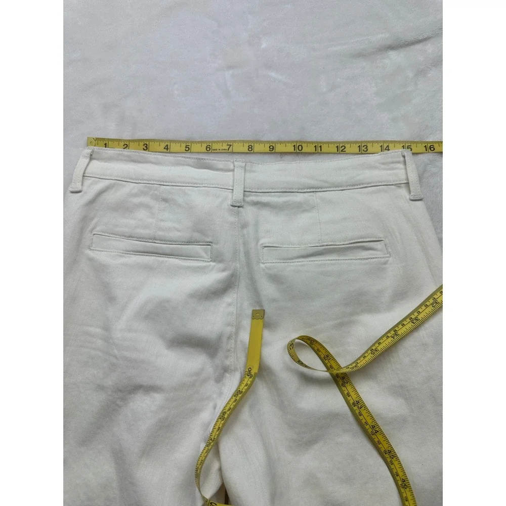 Ella Moss Wide Leg Pants Women 4 Cream Denim Cropped High Rise CJEMB0643-CRM